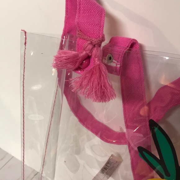 Beach Bag girls tote HAPPY DANCE NWT plastic bag - Picture 5 of 6